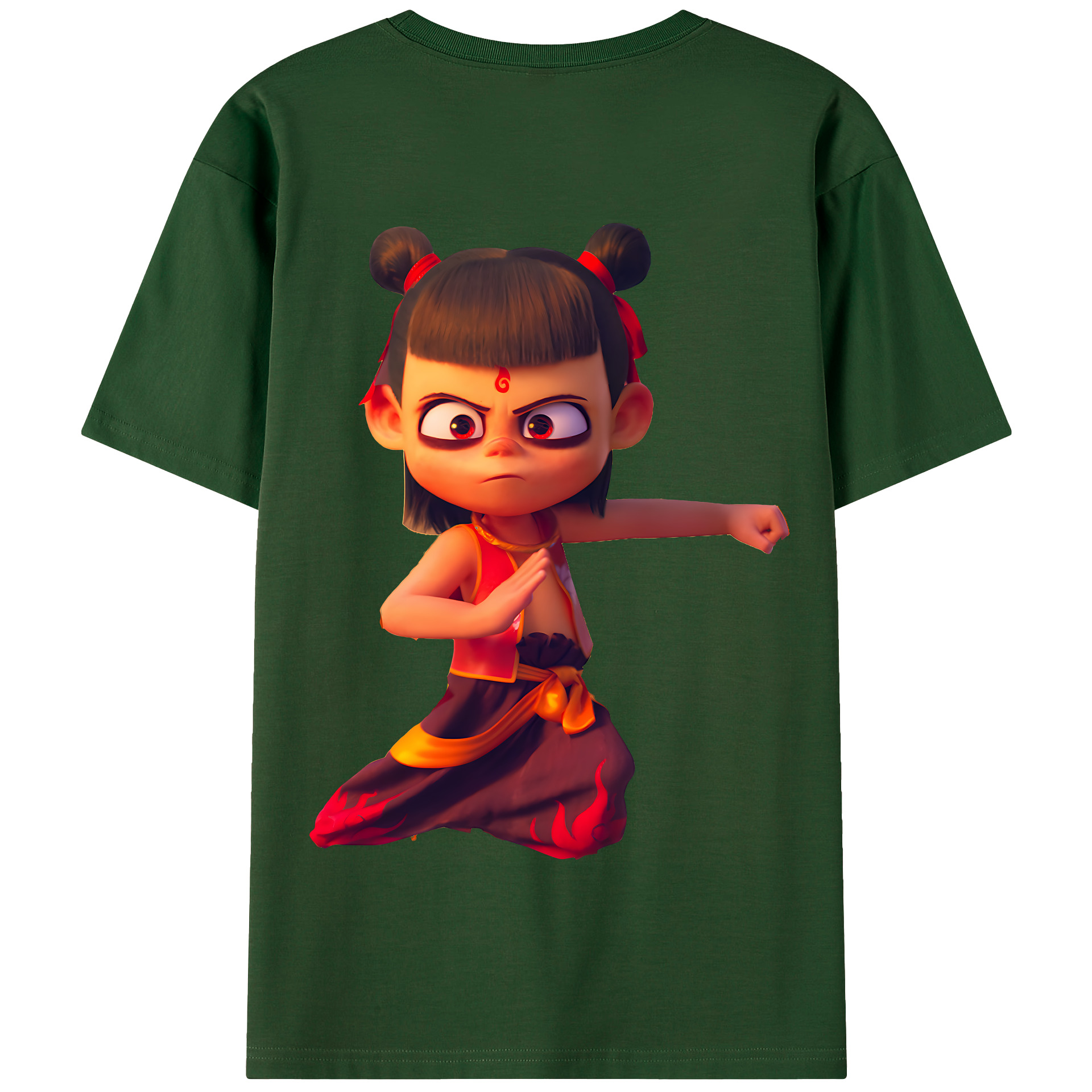 （画像用） Ne Zha 2 ナタ 魔童の大暴れ 綿100％半袖Tシャツ（背面プリント）